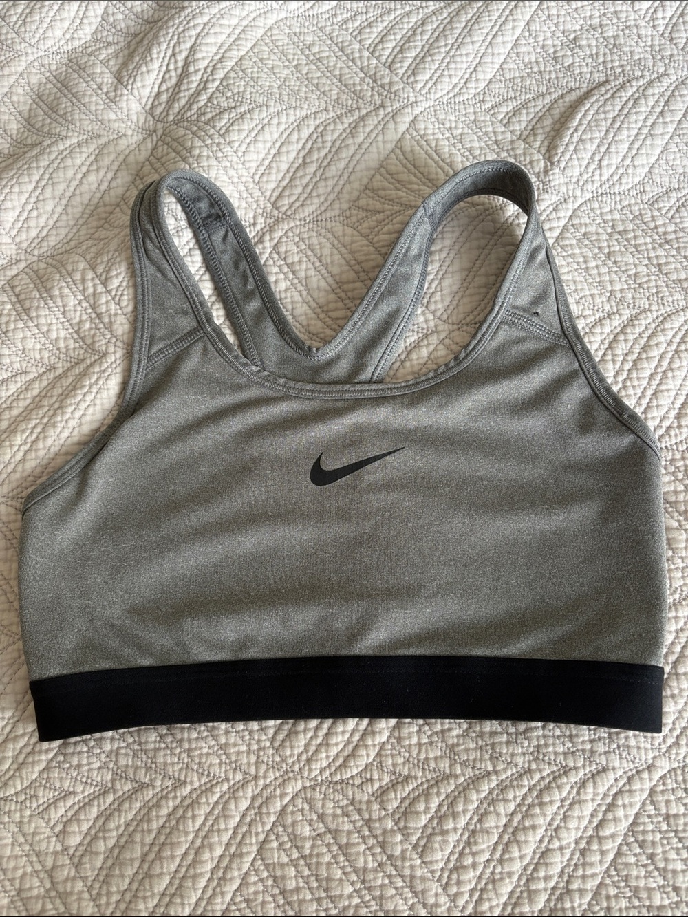 Nike Grey Sports Bra with Black Elastic Band